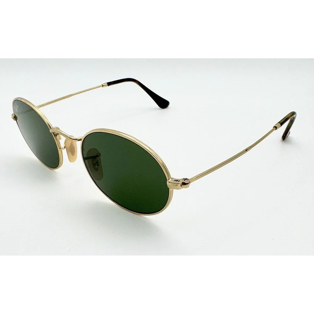 Ray Ban RB3547-N Oval Flat Lenses Gold Y2K Sunglasses 001 51-21 Made in Italy